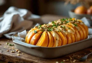 Attention : cette courge butternut tranchée comme un rôti et gratinée au four va illuminer votre automne
