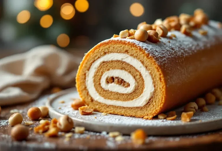 Ce roulé au praliné renferme une crème mousseline irrésistible… et un croustillant de noisettes qui fait littéralement craquer