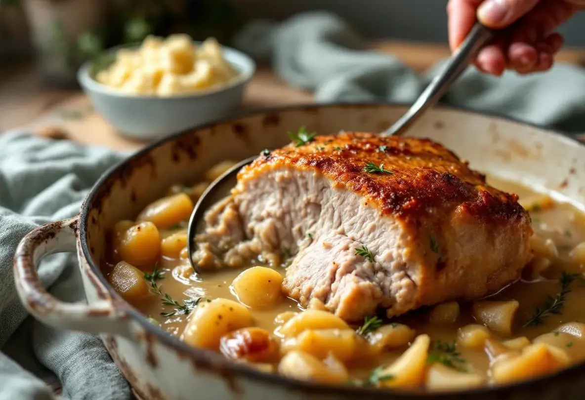 Ce rôti de porc cuit au lait est si fondant qu’il se coupe à la cuillère