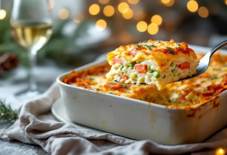 Ces lasagnes de Noël ne font pas dans la demi-mesure : poireaux fondus, saumon ultra tendre, crème et vin blanc