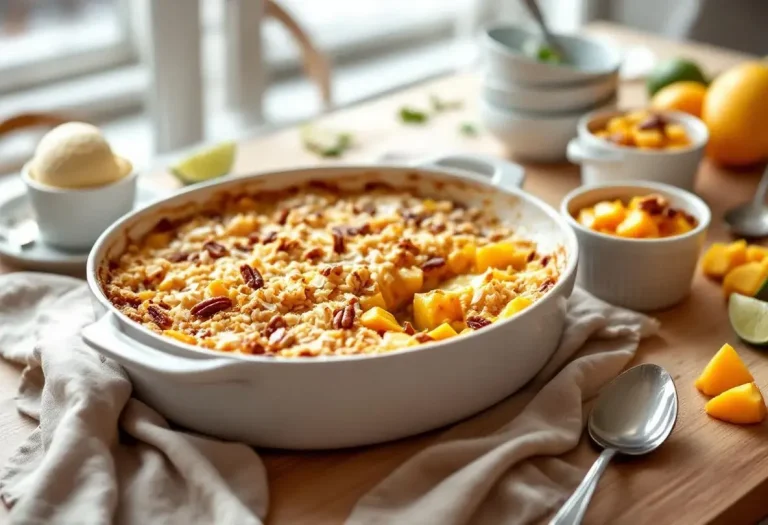 Crumble mangue-coco-citron vert : un dessert doré et ultra parfumé qui fait entrer l’été sur la table d’hiver