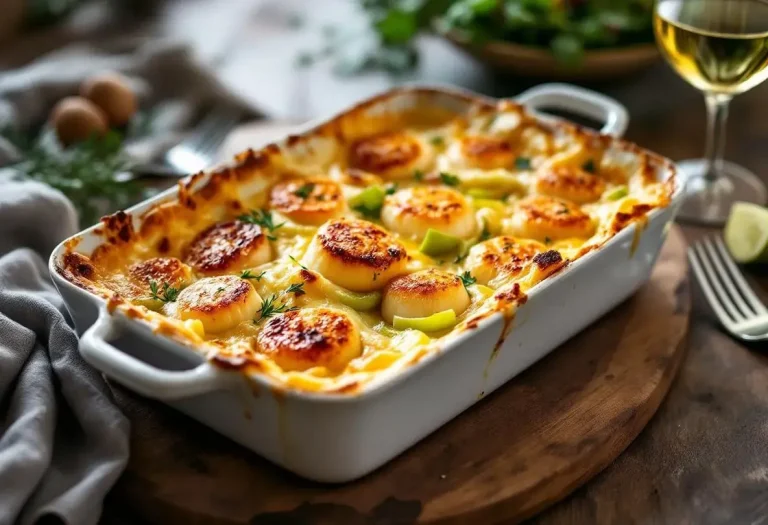 Gratin poireaux–Saint-Jacques : facile à préparer, mais digne d’un vrai repas de fête
