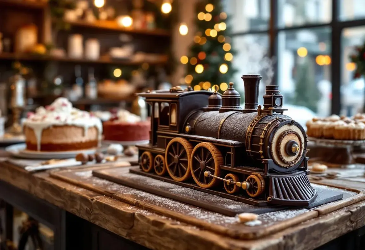 Insolite à Marseille : pour Noël, cet ancien cheminot a créé une bûche de Noël en forme de locomotive !