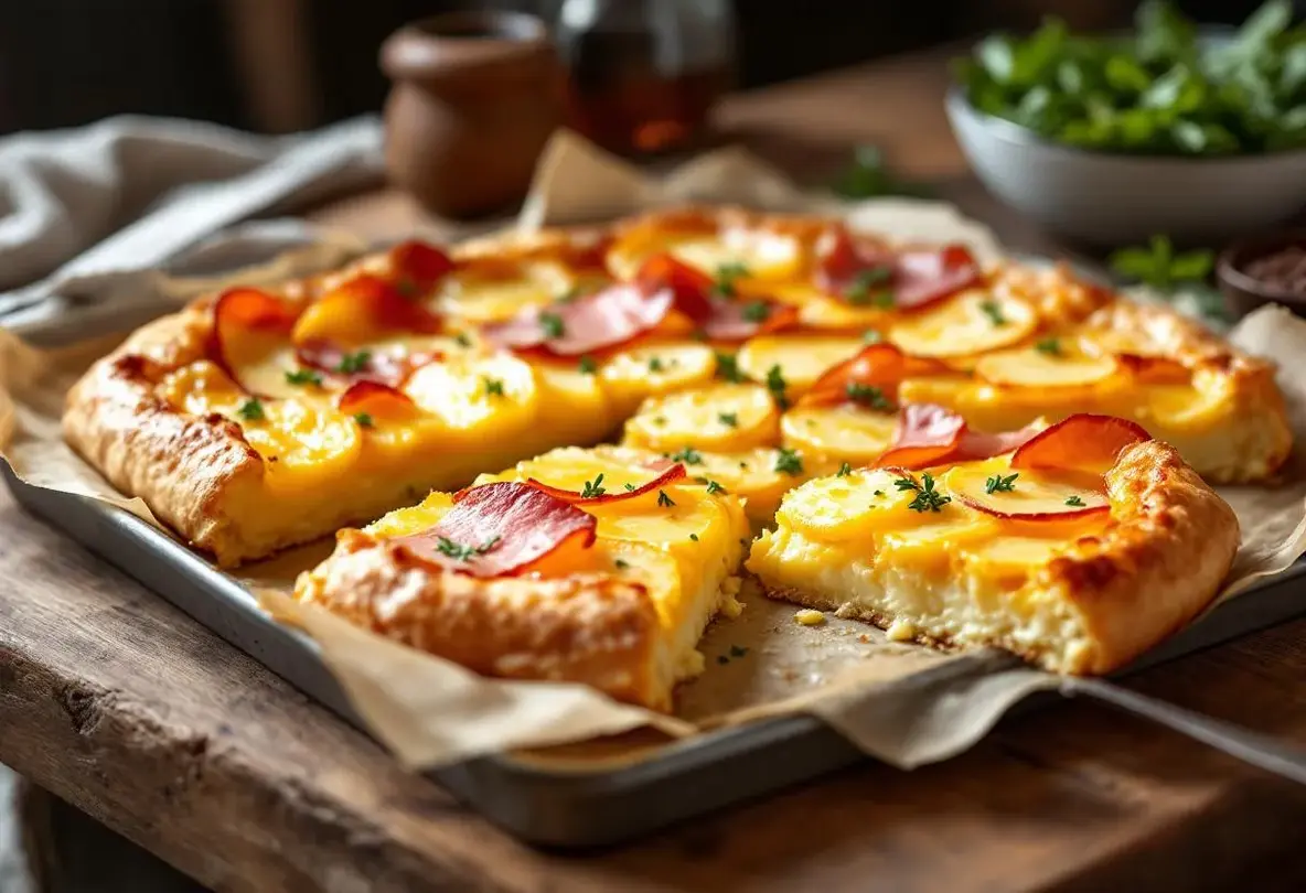 Tarte salée aux pommes de terre et fromage à raclette fondant
