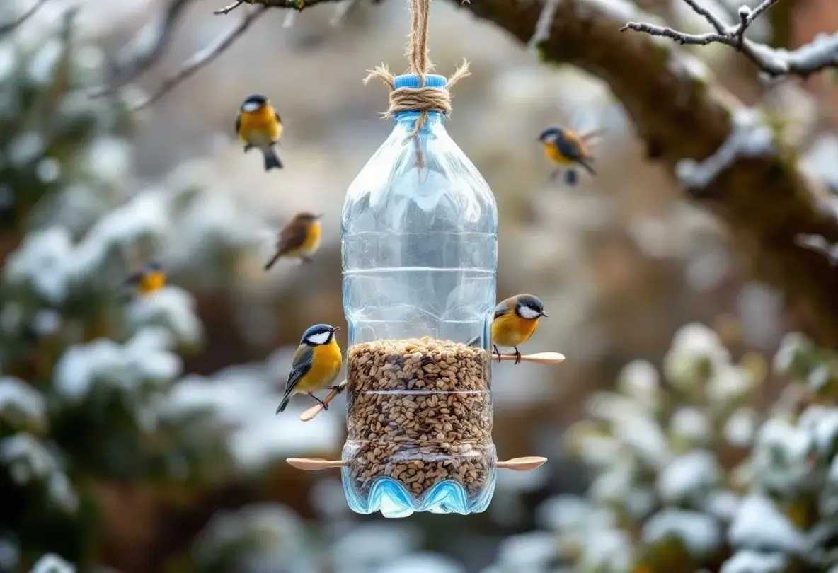 Voici comment une bouteille plastique devient une mangeoire parfaite pour les oiseaux