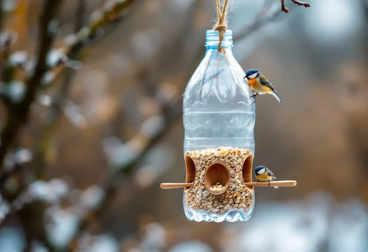 Voici comment une simple bouteille plastique devient une mangeoire parfaite pour les oiseaux