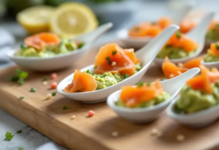 Cuillères apéritives avocat–saumon fumé : ultra fraîches, prêtes en quelques minutes