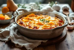 Gratin butternut-fromage frais au four : douceur fondante, herbes fraîches et crème pour réchauffer vos froids soirs d’hiver