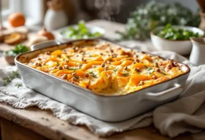Gratin butternut-fromage frais au four : douceur ultra fondante, herbes fraîches et crème pour réchauffer vos soirées d’hiver
