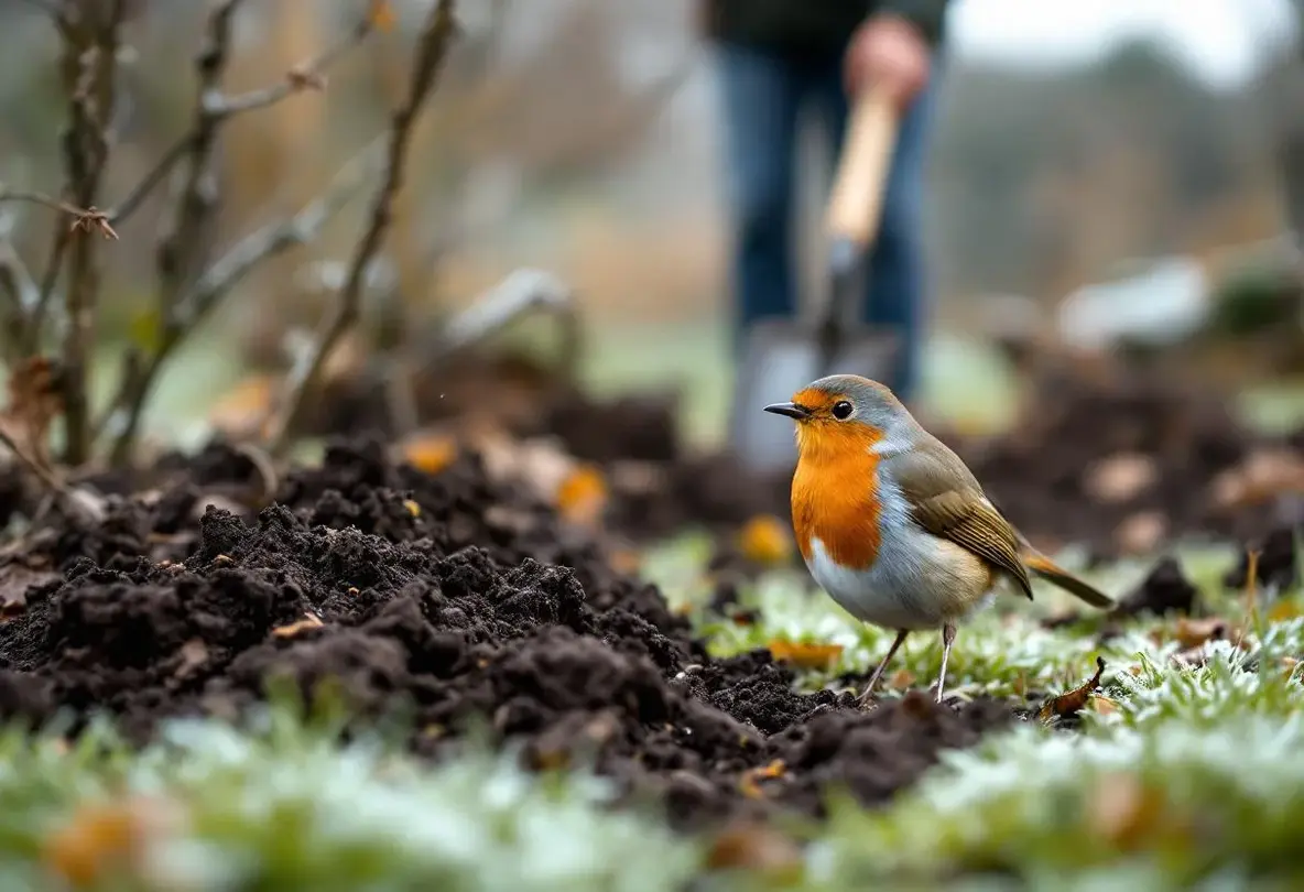 Si ce petit oiseau vous suit au jardin en hiver, c’est le signe surprenant sur l’état réel de votre sol que beaucoup ignorent