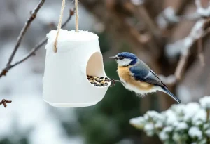 Arrêtez de jeter ce petit pot en plastique : il devient la mangeoire préférée des oiseaux cet hiver
